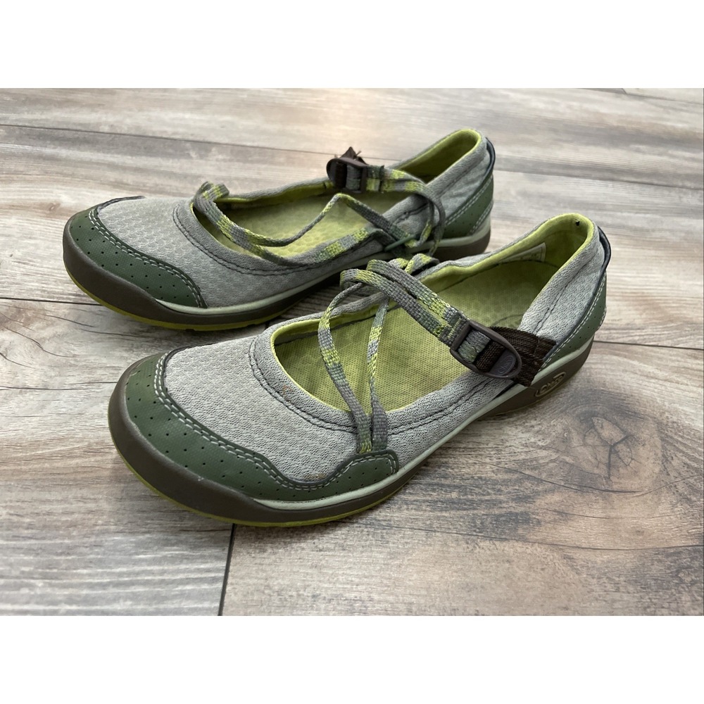 CHACO Loden Green Strappy Trail Slip On Mary Janes Flats Womens Us 7